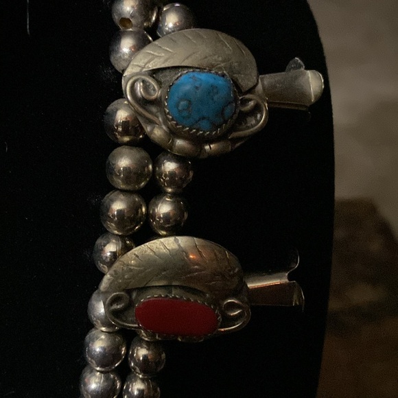 Native American Indian Squash Blossom Necklace. - Picture 3 of 11